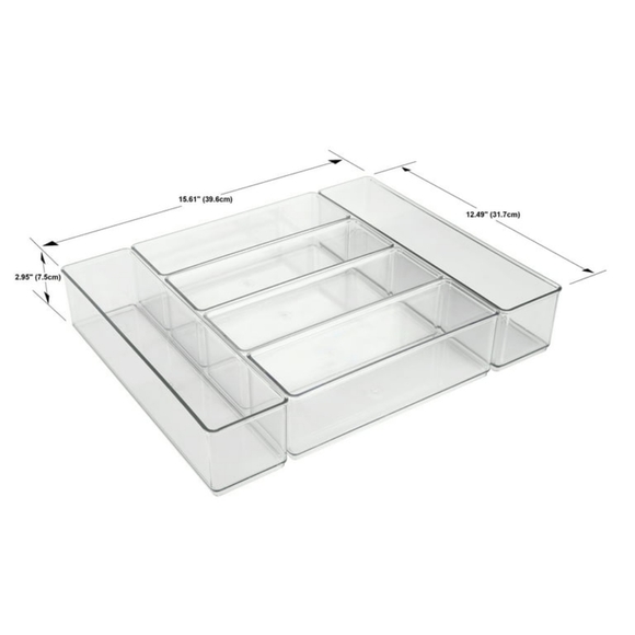 New - The Home Edit 6 Piece Kitchen Drawer Edit, Clear Plastic Storage System - Picture 7 of 7